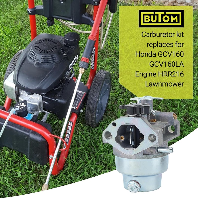 Butom GCV160 Carburetor for Honda GCV 160 GCV160A GCV160LA GCV160LA0 GCV160LE Pressure Washer Lawn Mower Replaces 16100-Z0L-023 Manual Choke Lawn Mower - Image 2